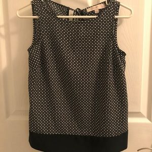 Blue White print blouse